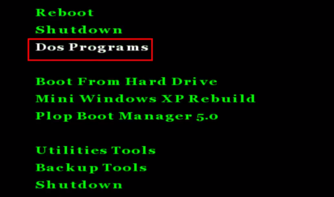 Bạn chọn Dos Programs